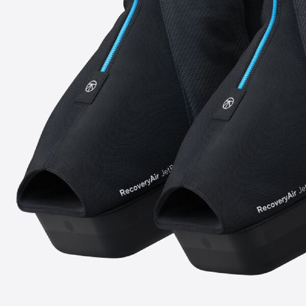 Close up of Black Recovery Air Jetboots with toe cut out