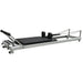 Full Angled Side Image of ABCO Low Pilates Reformer with Aluminium Frame and black carriage 