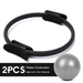 Pilates ring and ball set on a white background