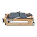 Flat top view of Folded Impact Fitness Foldable Pilates Reformer in Dark Grey