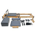 Full side view of Dark Grey Impact Fitness foldable reformer with all accessories and headrest, pulley system and straps unattached but featured in image