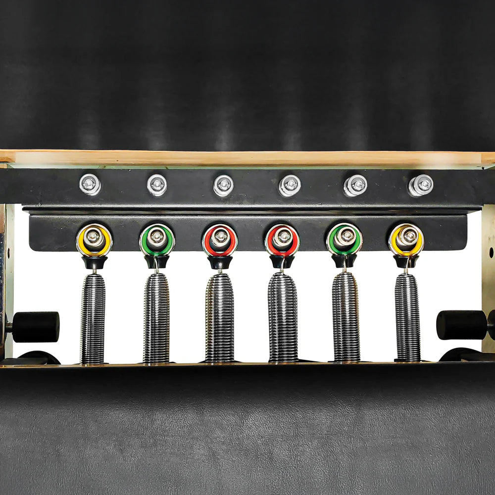 Spring close up for the Impact Fitness Foldable reformer

