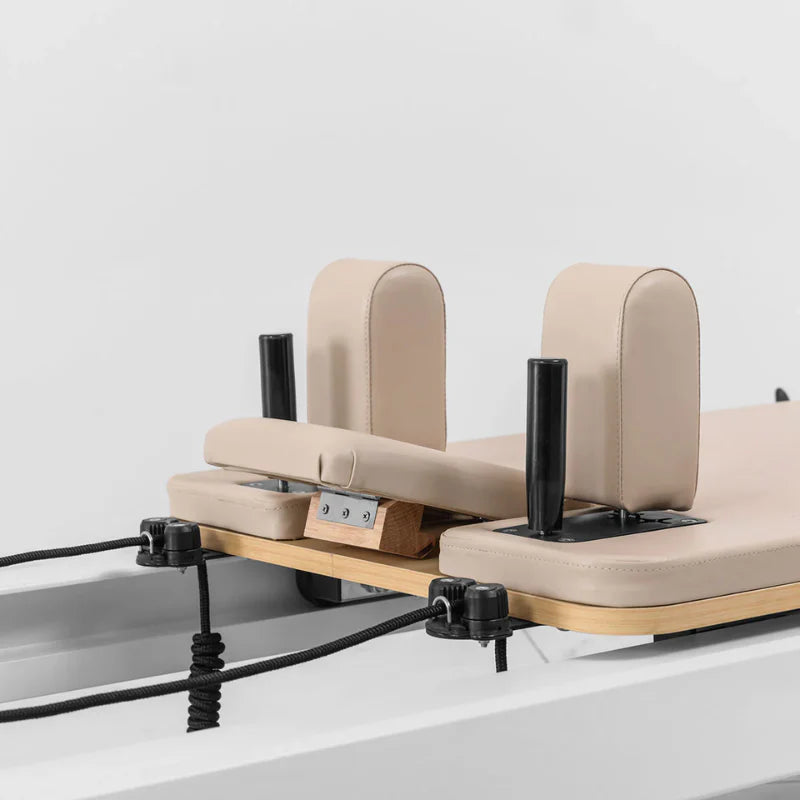 Close up view of headrest on pilates reformer