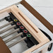 Aerial view springs on wooden Pilates Reformer