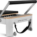 Close up of Footbar of White Aluminium pilates reformer on white background