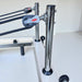 Close up of metal poles on the Milaron Maple Foldable reformer for ropes to hook between