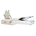 Angle Front View of Reeplex Flow Series Studio Reformer with Jump board in Cream with White Aluminium Frame