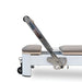 Close Up Side View of Reeplex Flow Series Studio Reformer with Footbar in Brown with White Aluminium Frame