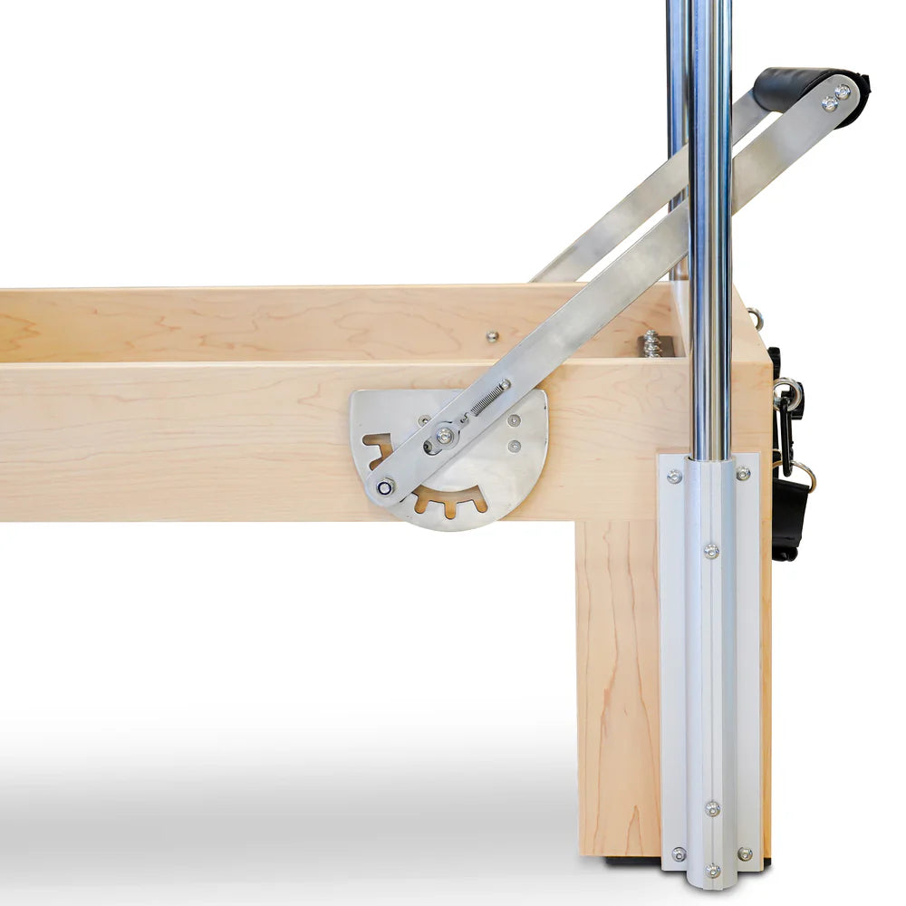 Reeplex Pilates Reformer Flow Series Maple Wood Close Up Footbar Side View