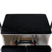 Close up of Wunda Chair bench with black upholstery