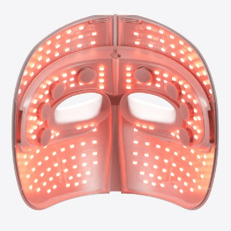 Inside view of the Theraface Mask showing internal red LED lights