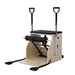 Full View of Reeplex Wunda Chair with black upholstery and wood frame
