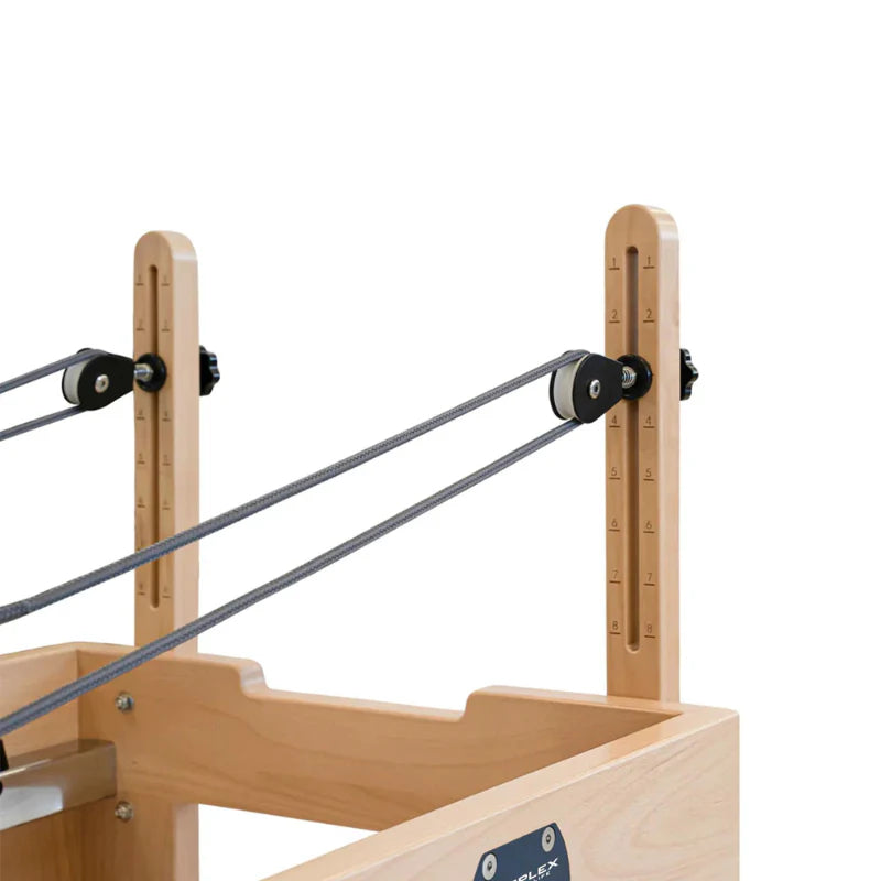 Close up Reeplex Luna Beechwood Studio Pilates Reformer Pulley Riser Angles