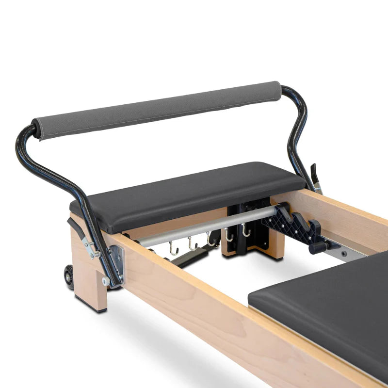 Close up Reeplex Luna Beechwood Studio Pilates Reformer without Jumpboard